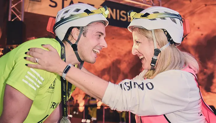 Celebrating completing the World's Deepest Marathon