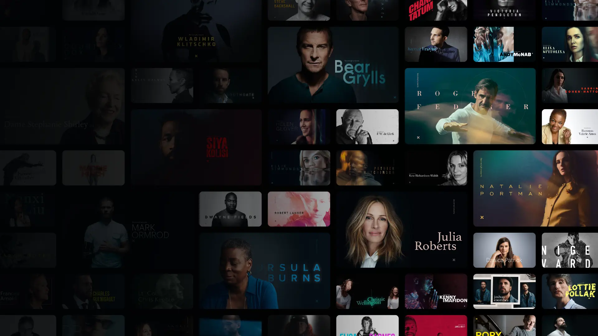 A collage of high-profile guest speakers and contributors featured in BecomingX programmes.