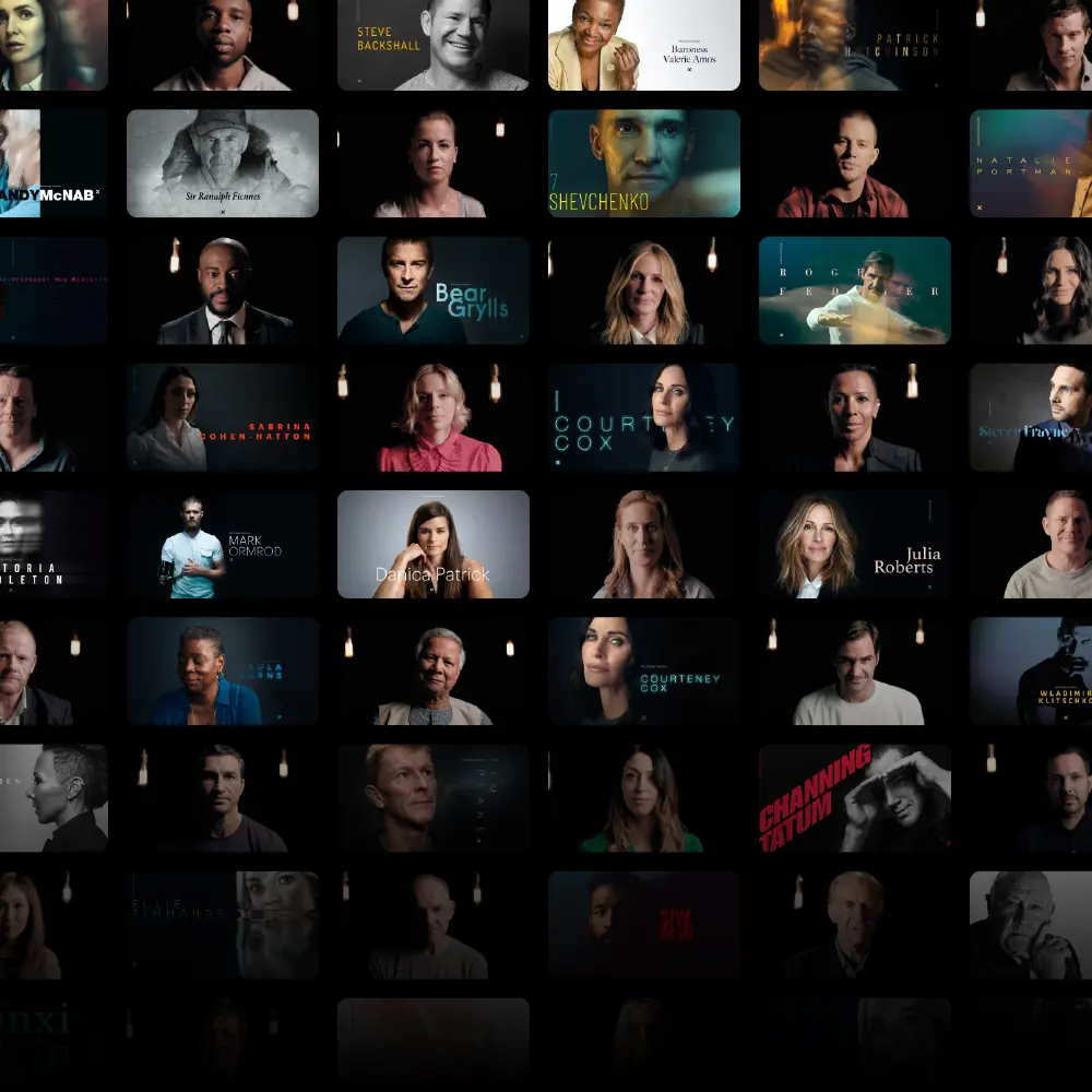 A montage of BecomingX films featuring extraordinary people